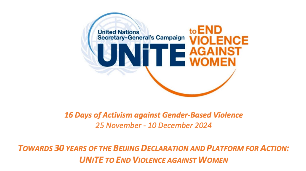 16 Days of Activism against Gender-Based Violence, 25 November - 10 December 2024